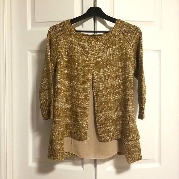 Knit sweater with sheer back and sequins - Picture 2 of 5